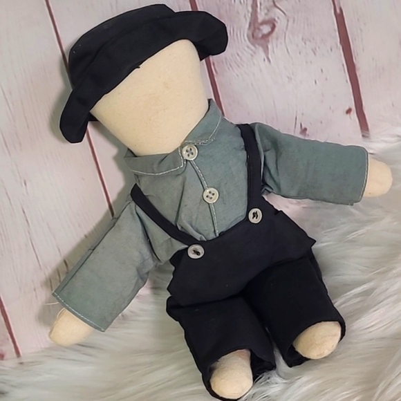Creepy Faceless Amish Handmade Male Plush Stuffed Doll Possibly Haunted Spooky - Picture 4 of 11